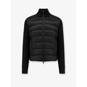 Moncler Men Nylon Down Jacket With Wool And Cashmere Inserts